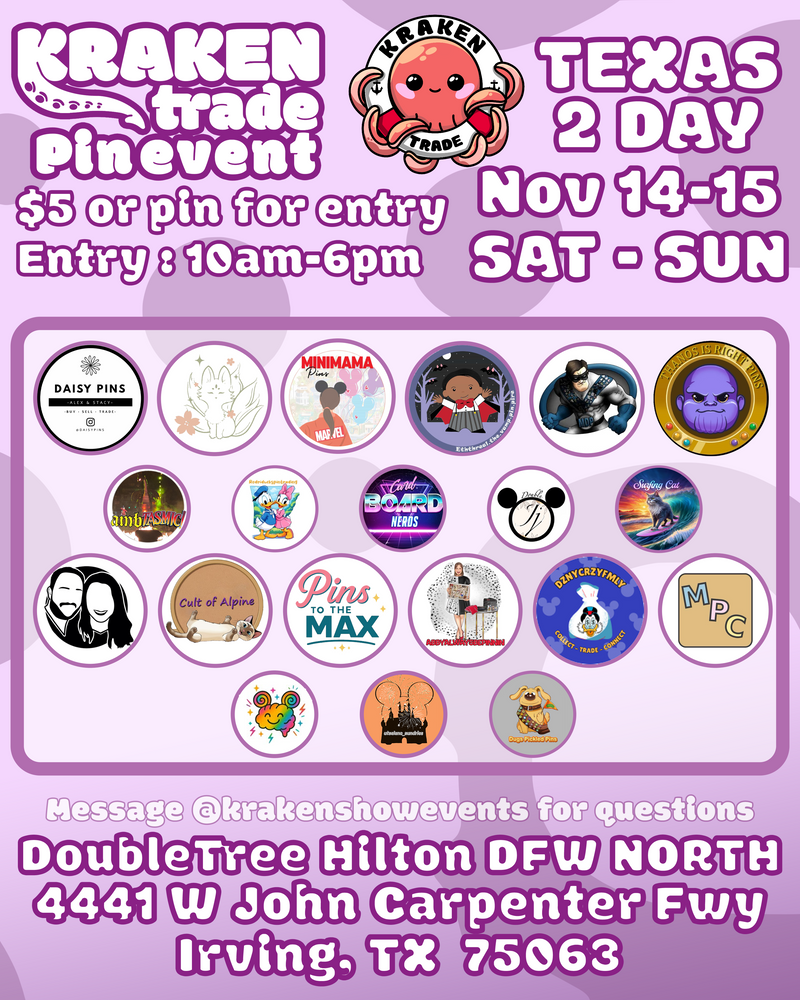November 14-15 Texas Irving Pin Trading Event