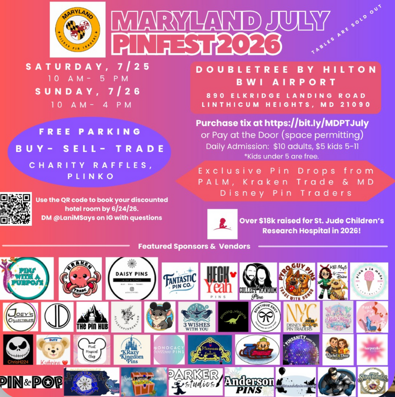 JULY 25-26 2026 Maryland July Pinfest 2026