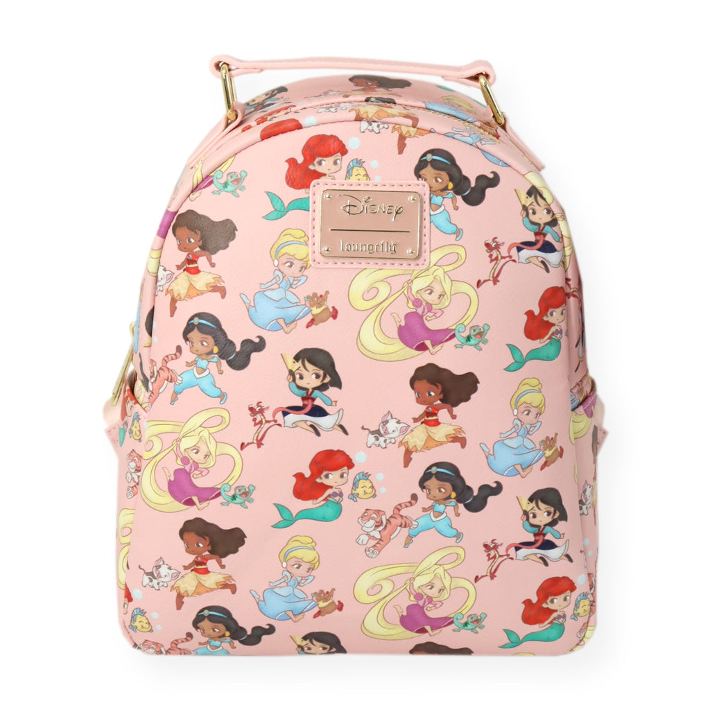 disney princess frame mini backpack Collage Triple Pocket Material faux leather Loungefly Disney Princess Frame Mini